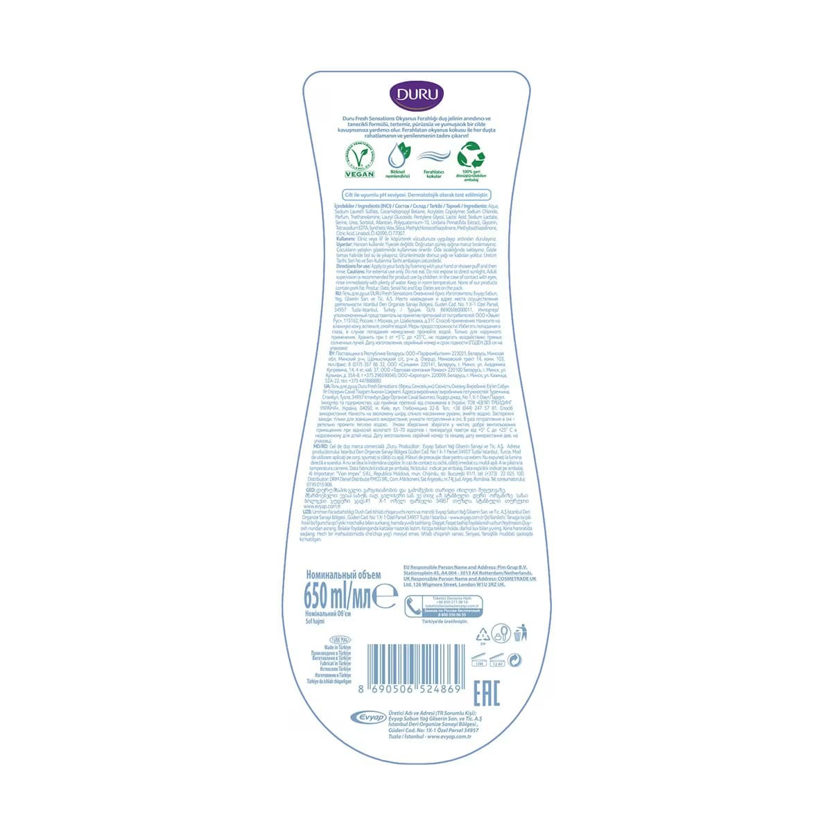 Duru Fresh Okyanus Esintisi Duş Jeli 650 ml 4