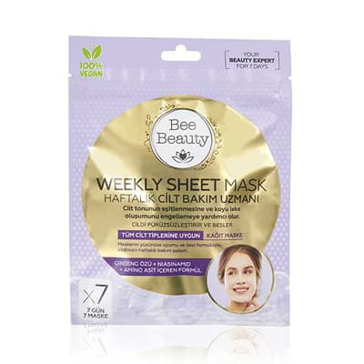 Bee Beauty 7'li Kağıt Yüz Maskesi - Gratis