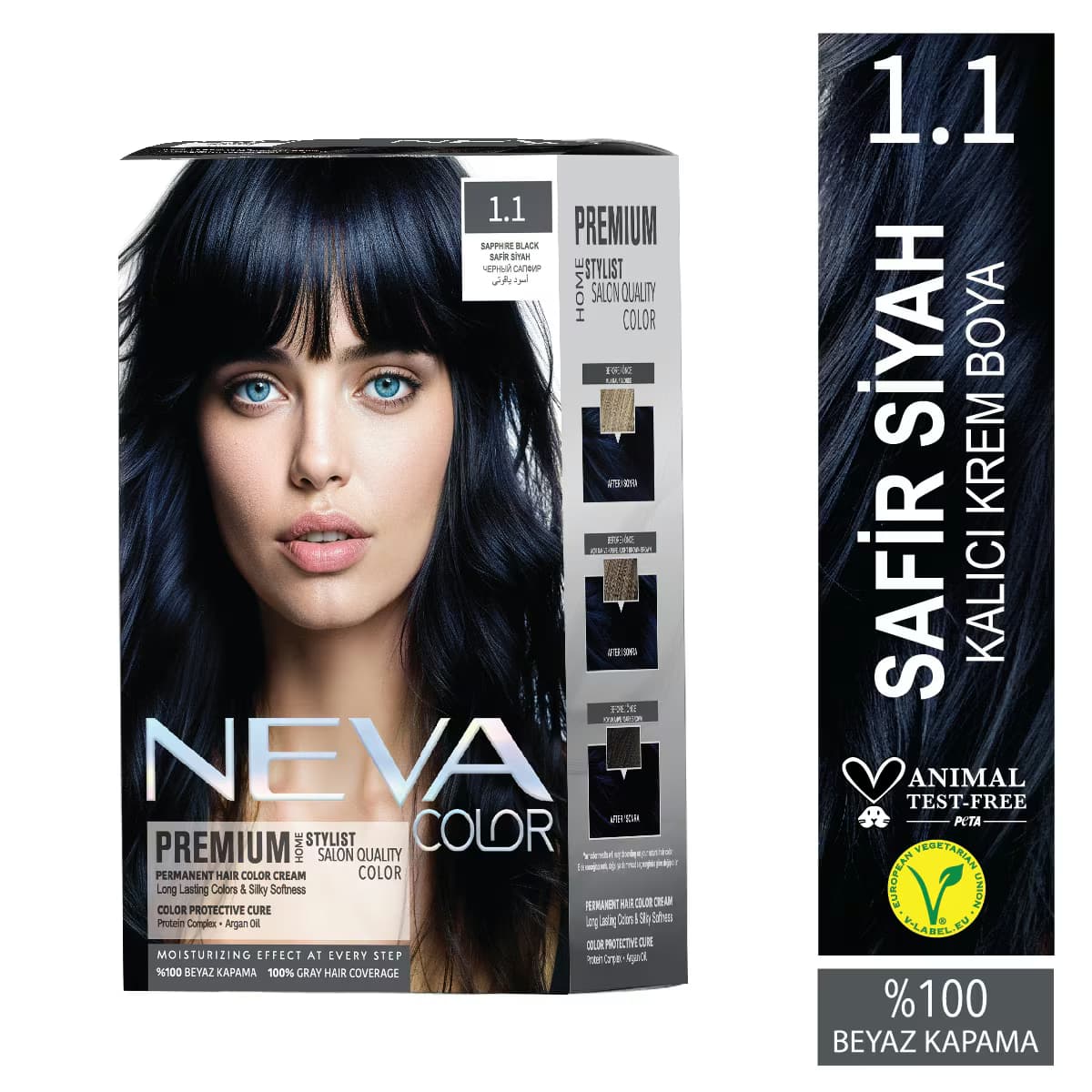 Neva Color Premium Saç Boyası Koyu Siyah 1.1 3