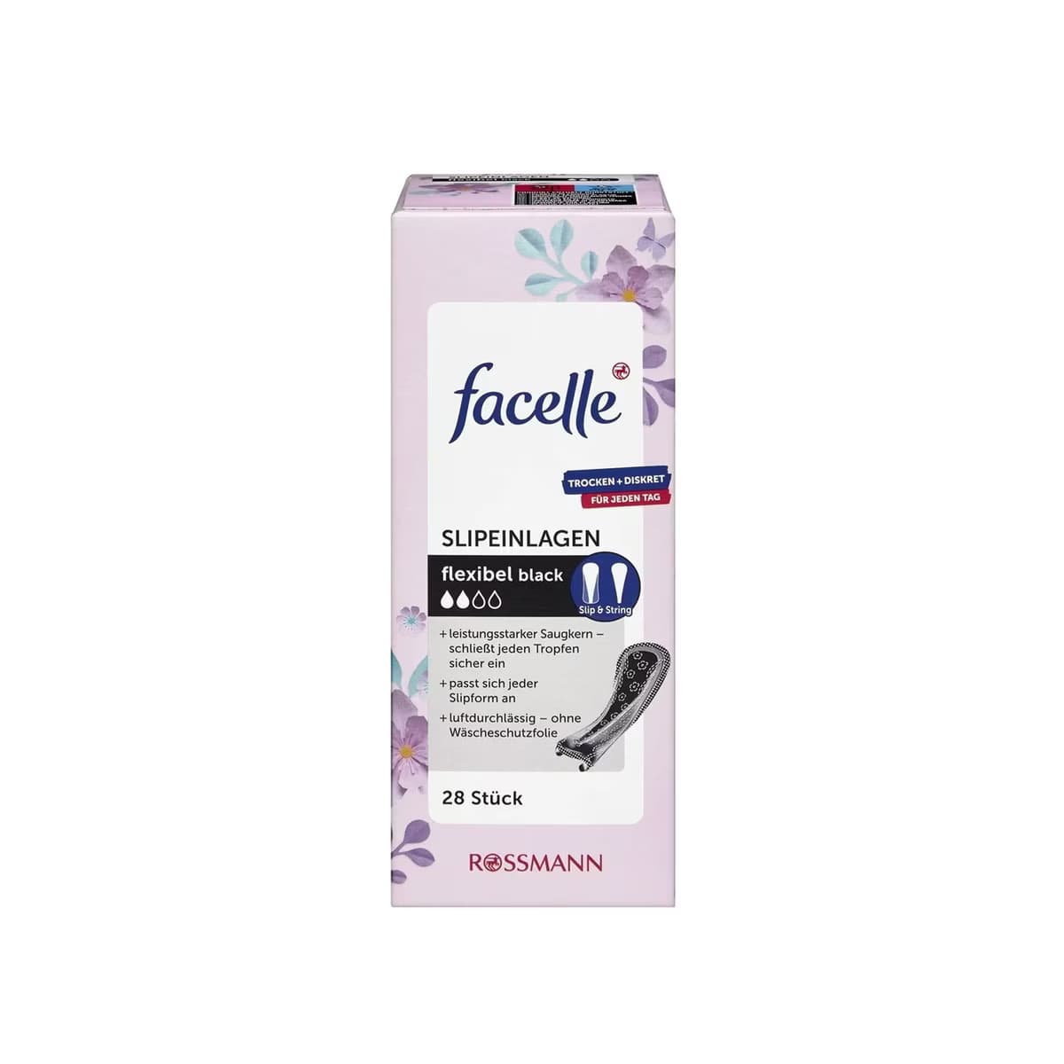 Facelle Günlük Ped String Slip Siyah 28'li