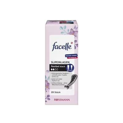 Facelle Günlük Ped String Slip Siyah 28'li