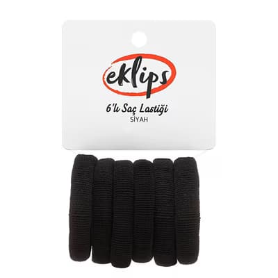 Eklips 6'lı Saç Lastiği Siyah - Gratis