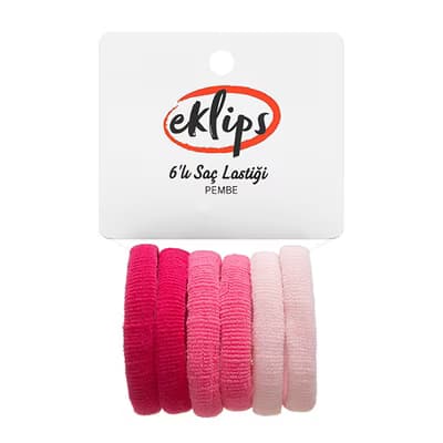 Eklips 6'lı Saç Lastiği Pembe - Gratis