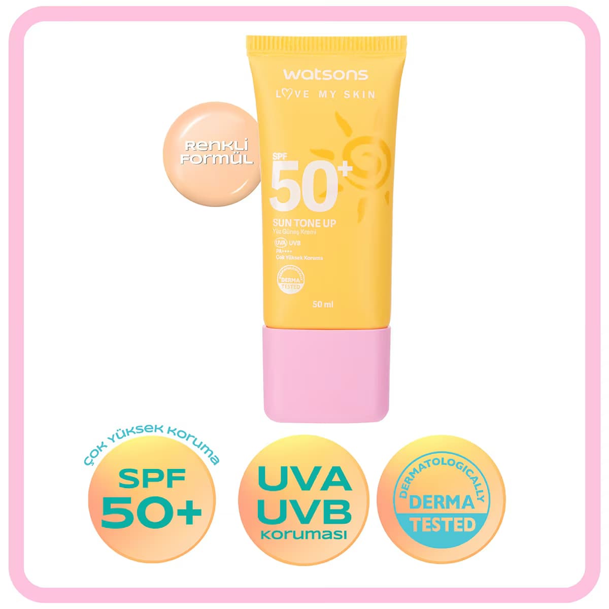 Watsons Tone Up Güneş Kremi SPF50+ 50 ml 2