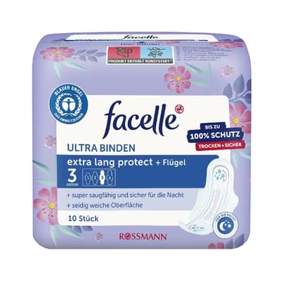 Facelle Ped Ultra Gece Koruma Kanatlı 10'lu