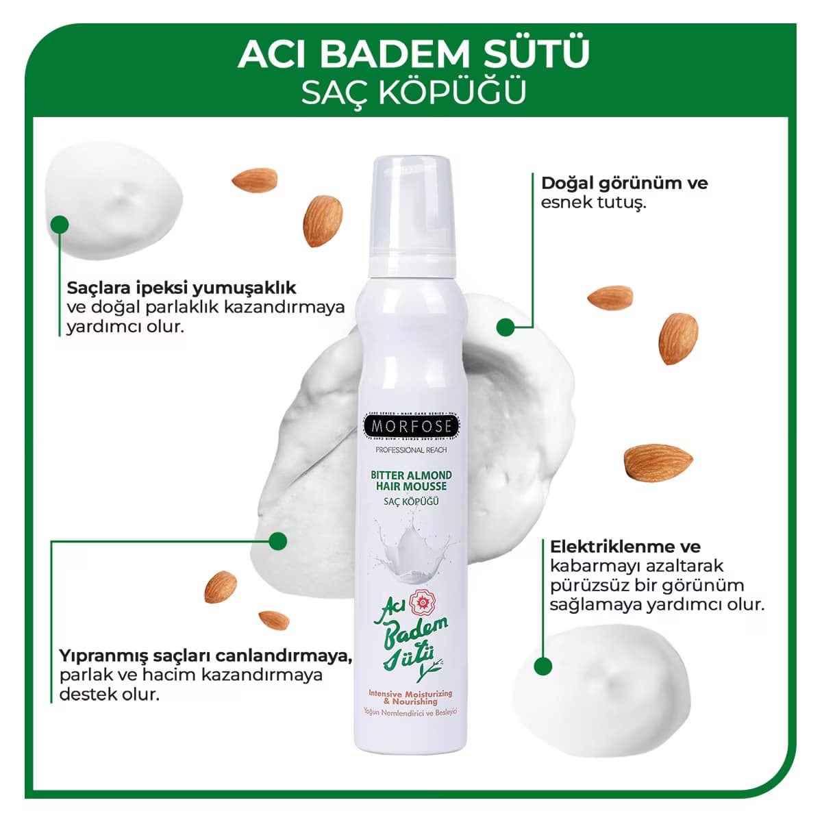 Morfose Saç Köpüğü Acıbadem 200 ml 3