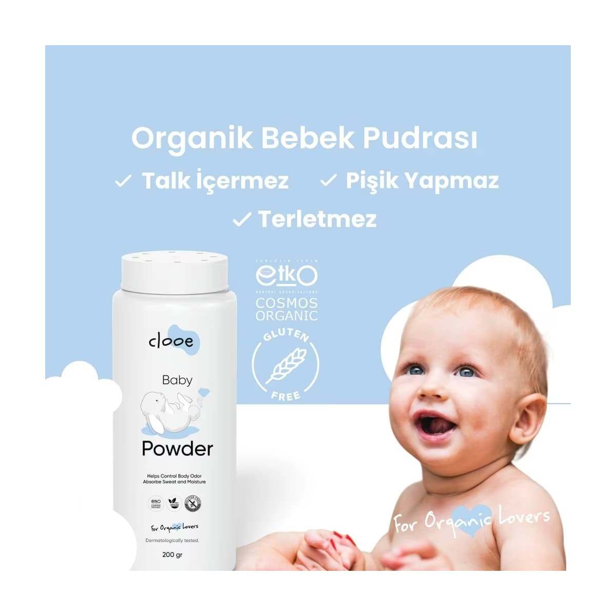 Clooe Organik Bebek Pudrası 200 gr - Gratis 4