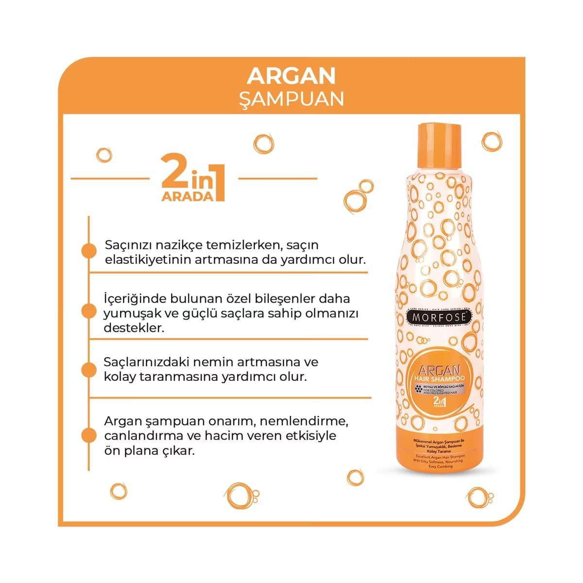 Morfose Argan Saç Şampuanı 500 ml - Gratis 3