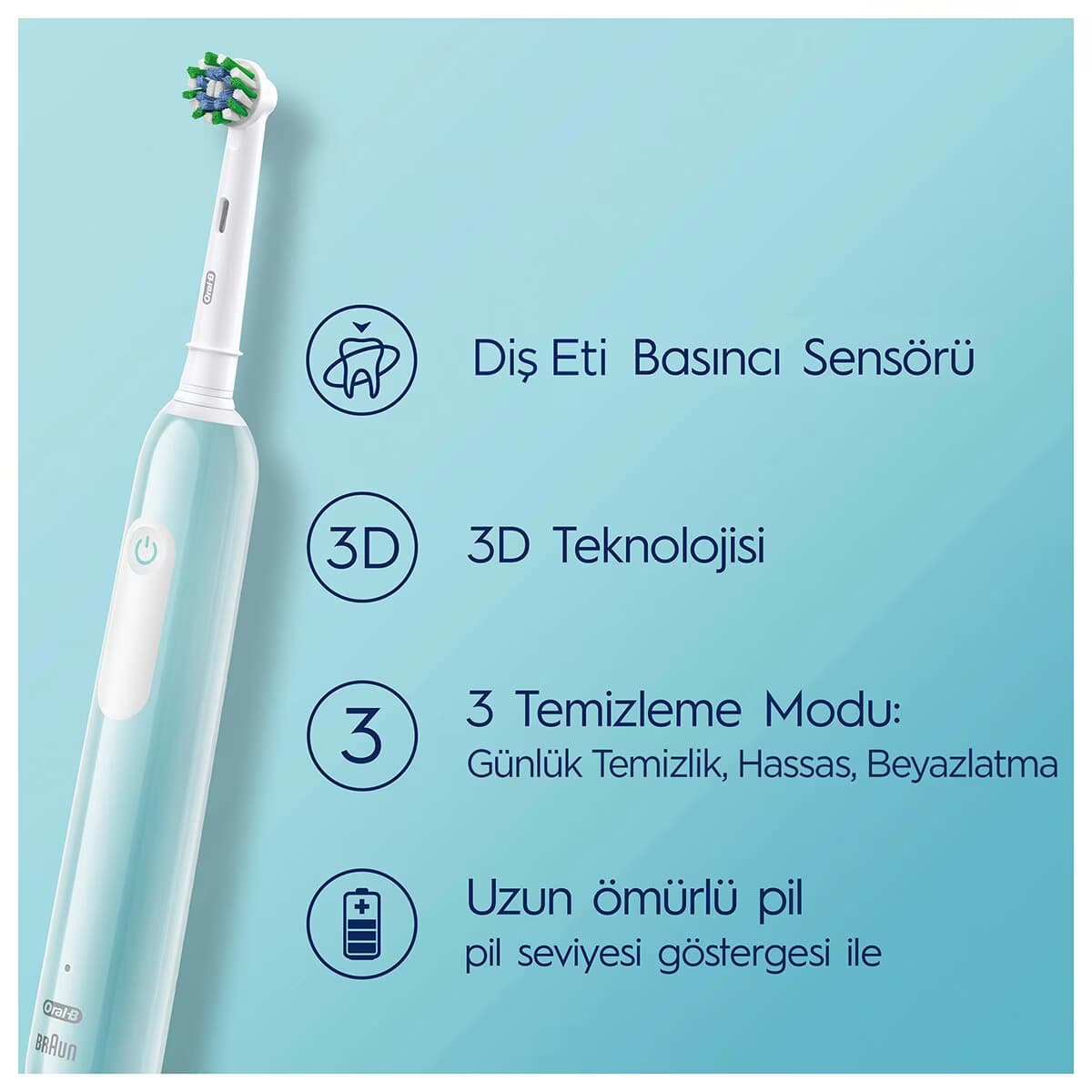 Oral-B Pro Şarjlı Diş Fırçası Mavi + Çanta 4
