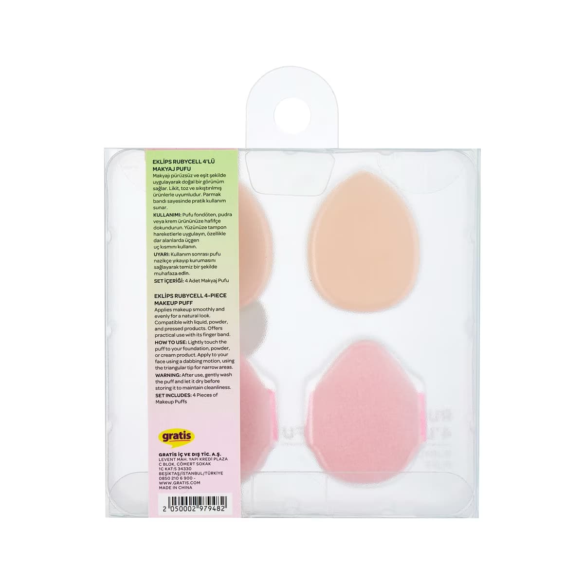 Eklips Rubycell Makyaj Pufu 4’lü - Gratis 3