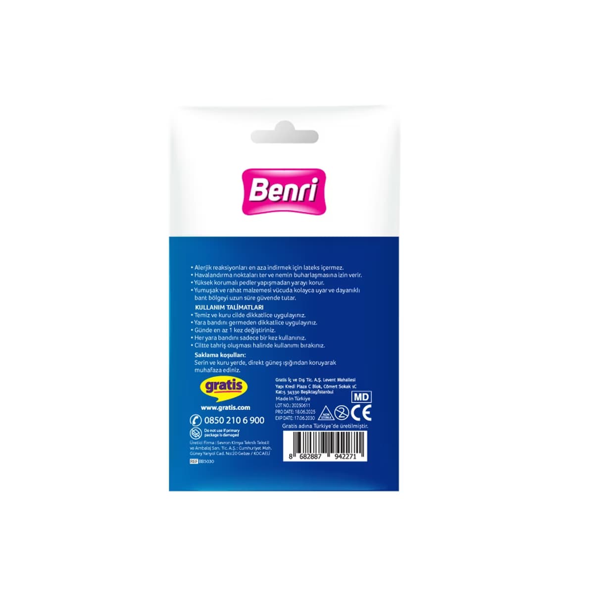 Benri Hassas Yara Bandı 15 Adet - Gratis 2