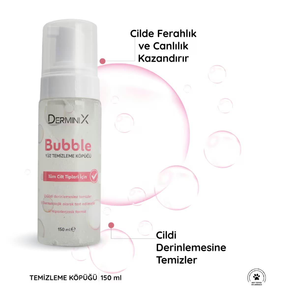 Derminix Bubble Yüz Temizleme Köpüğü 150 ml 2