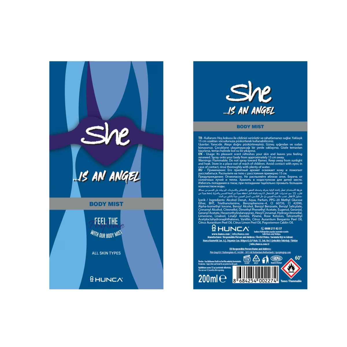 She Angel Kadın Vücut Spreyi 200 ml - Gratis 3