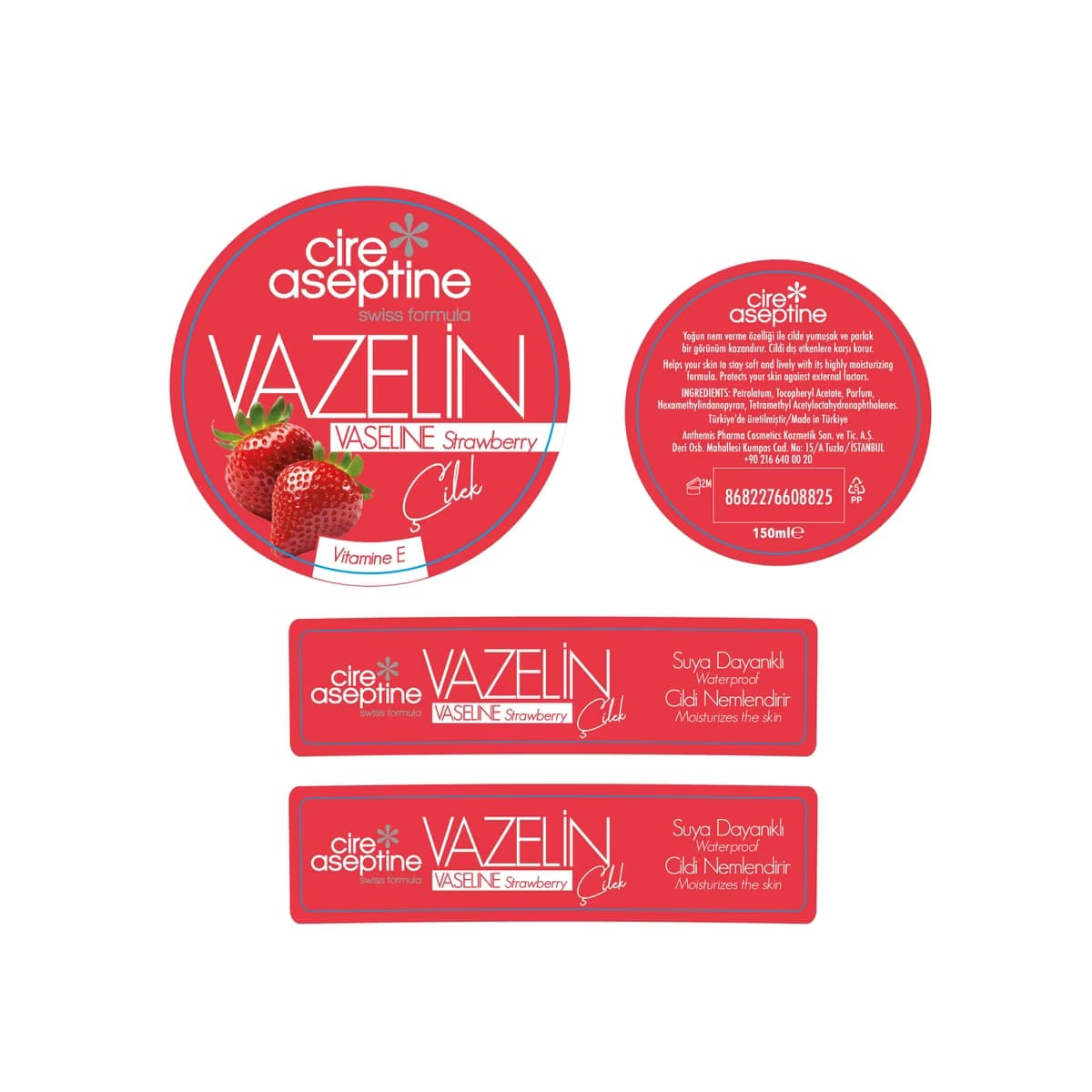 Cire Aseptine Çilek Vazelin 150 ml - Gratis 2