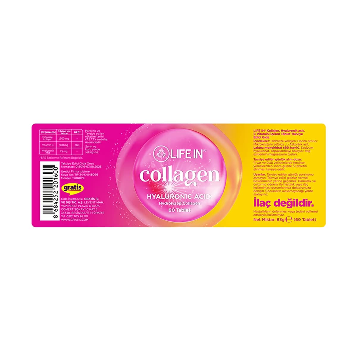 Life In Kolajen Tablet 60 Adet - Gratis 2