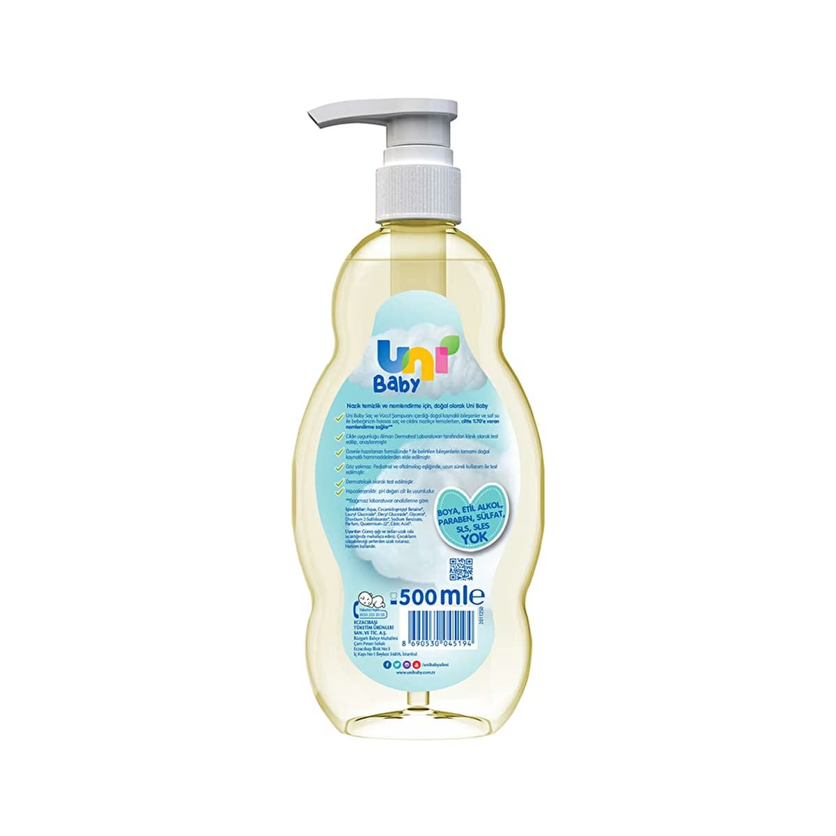 Uni Baby Saç ve Vücut Şampuan 500 ml - Gratis 3