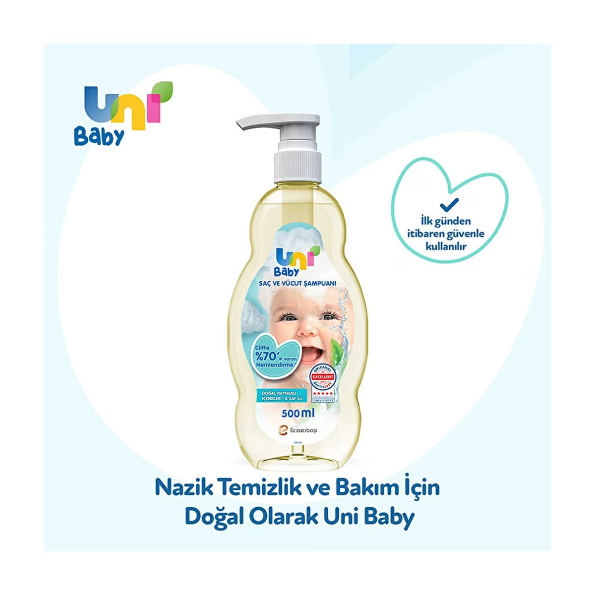 Uni Baby Saç ve Vücut Şampuan 500 ml - Gratis 4