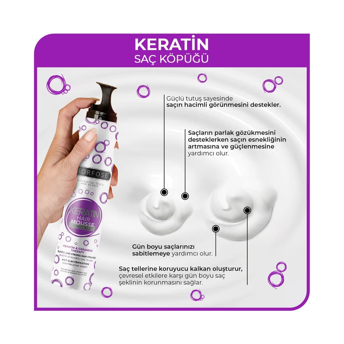 Morfose Keratin Saç Köpüğü 200 ml - Gratis 3