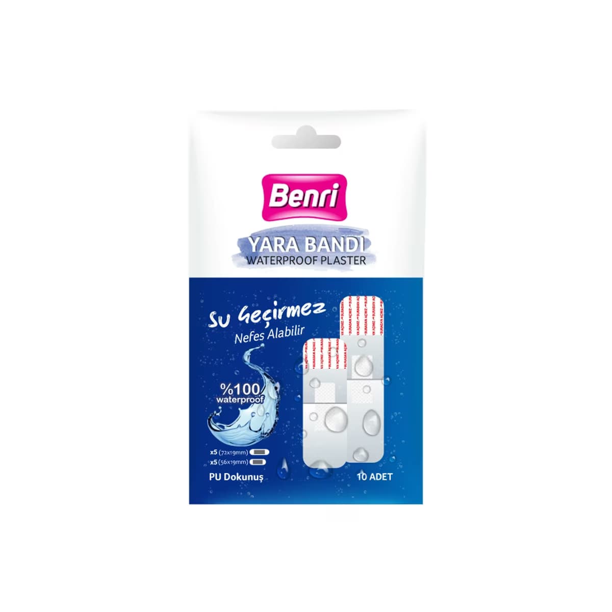 Benri Su Geçirmez Yara Bandı 10'lu - Gratis