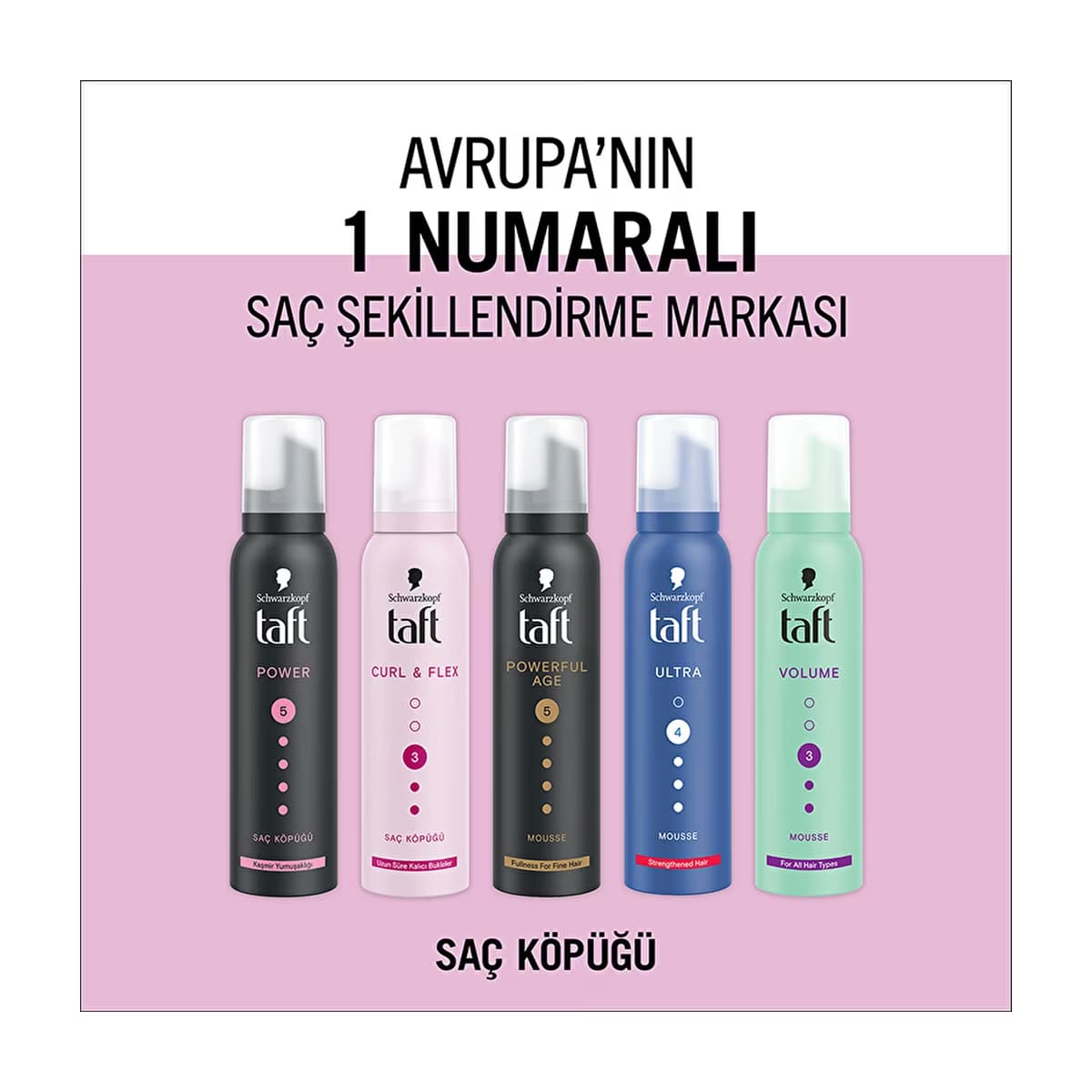 Taft Curl &amp; Flex Saç Köpüğü 150 ml - Gratis 5