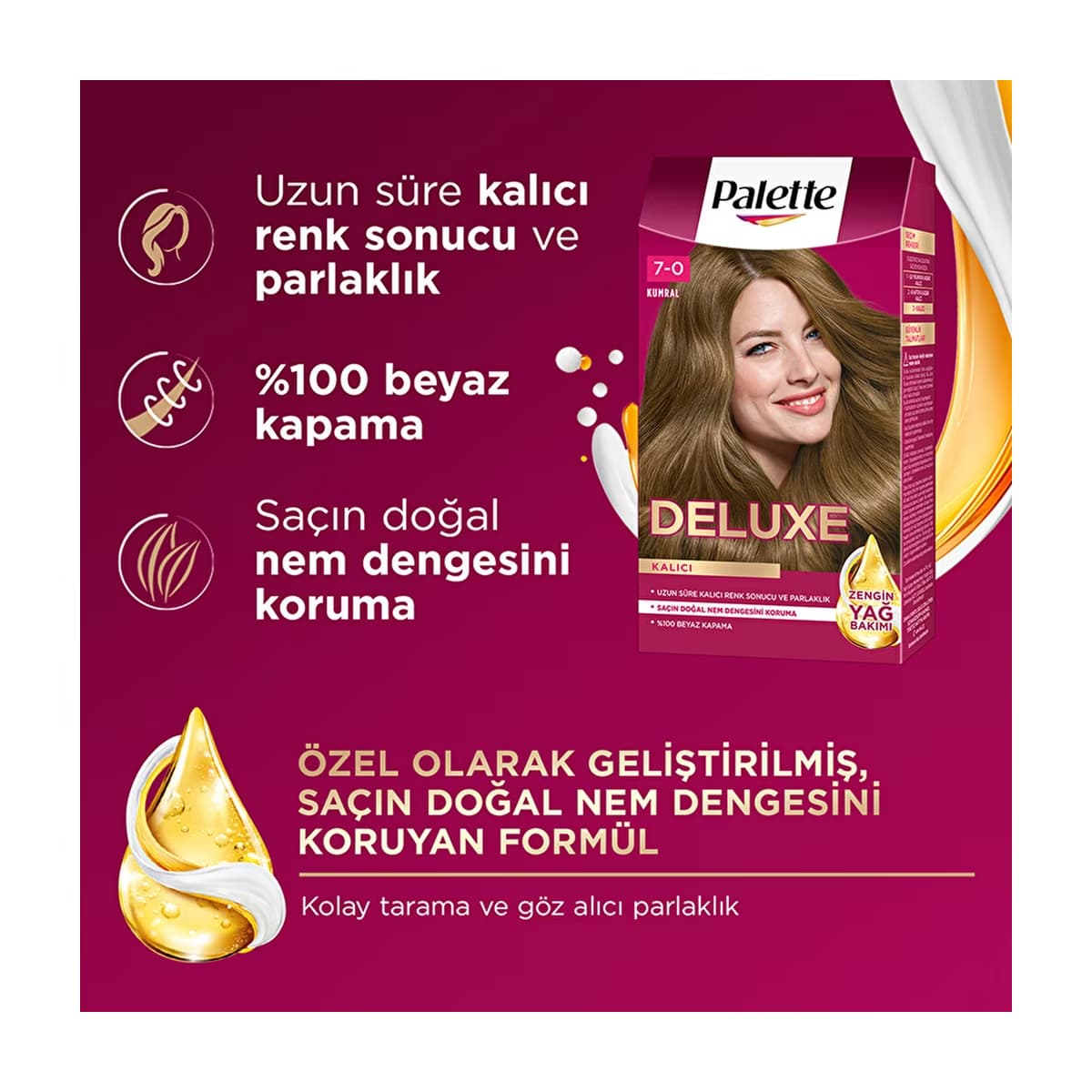 Palette Deluxe Saç Boyası 7-0 Kumral - Gratis 3