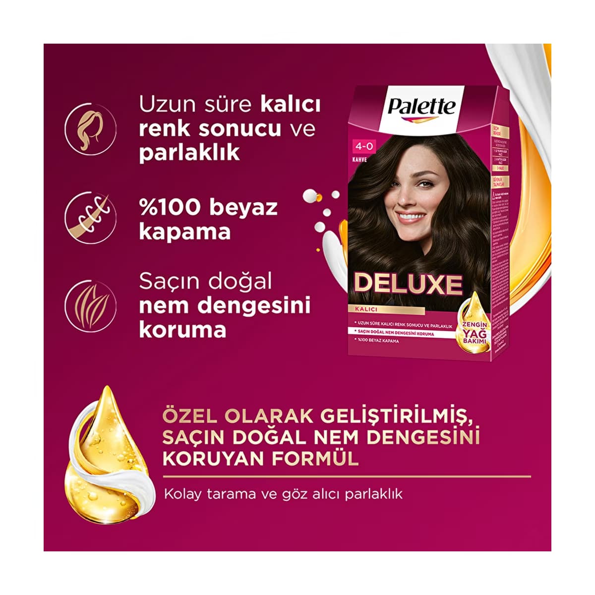 Palette Deluxe Saç Boyası 4-0 Kahve - Gratis 3