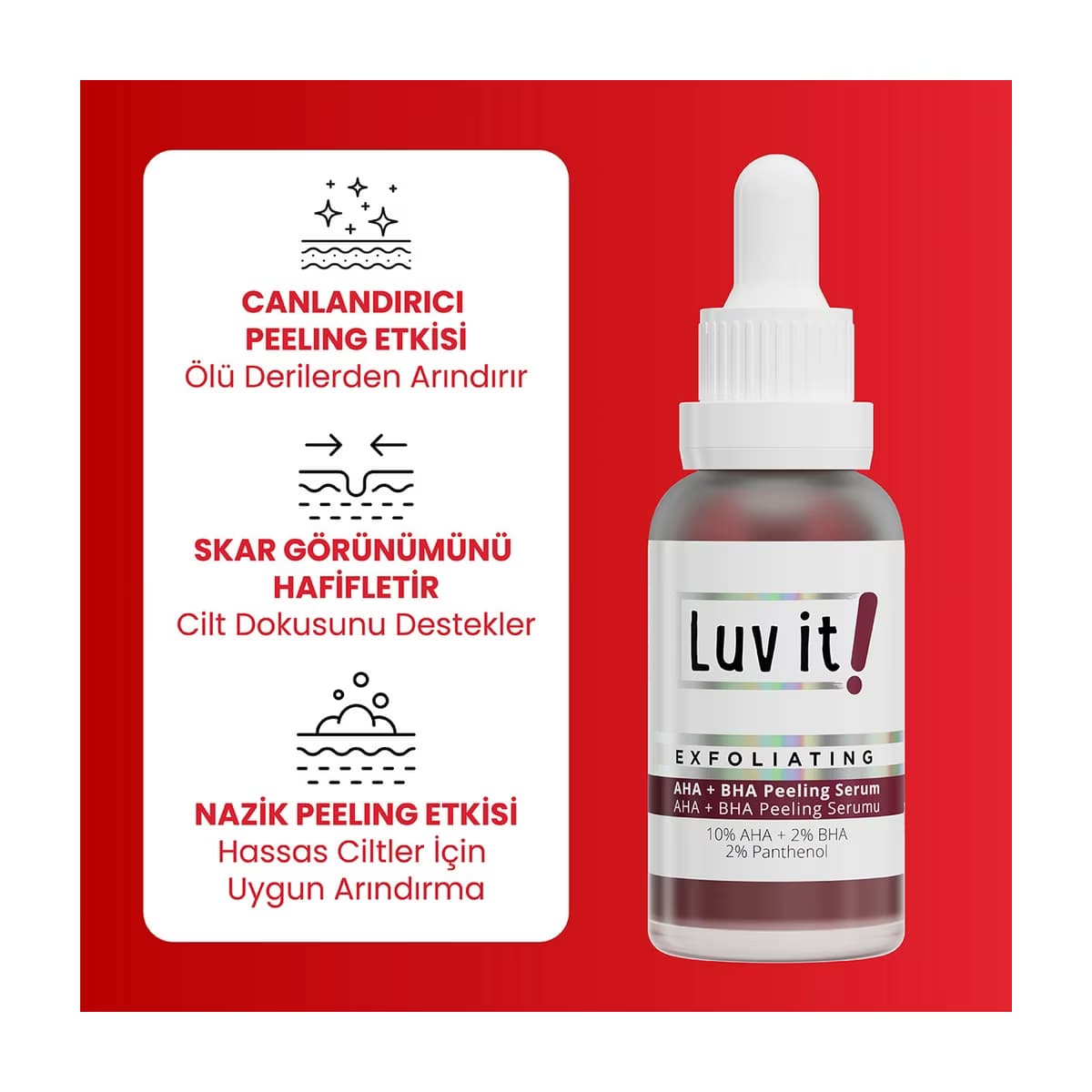 Luv it! AHA BHA Peeling Serum 30 ml - Gratis 2