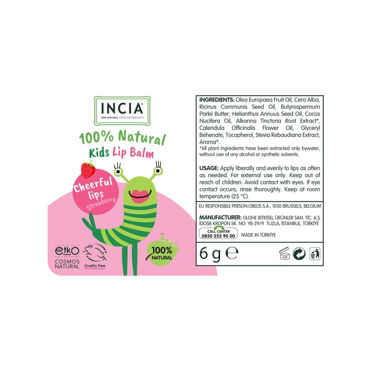 Incia Çilekli Dudak Besleyici 6 gr - Gratis 2