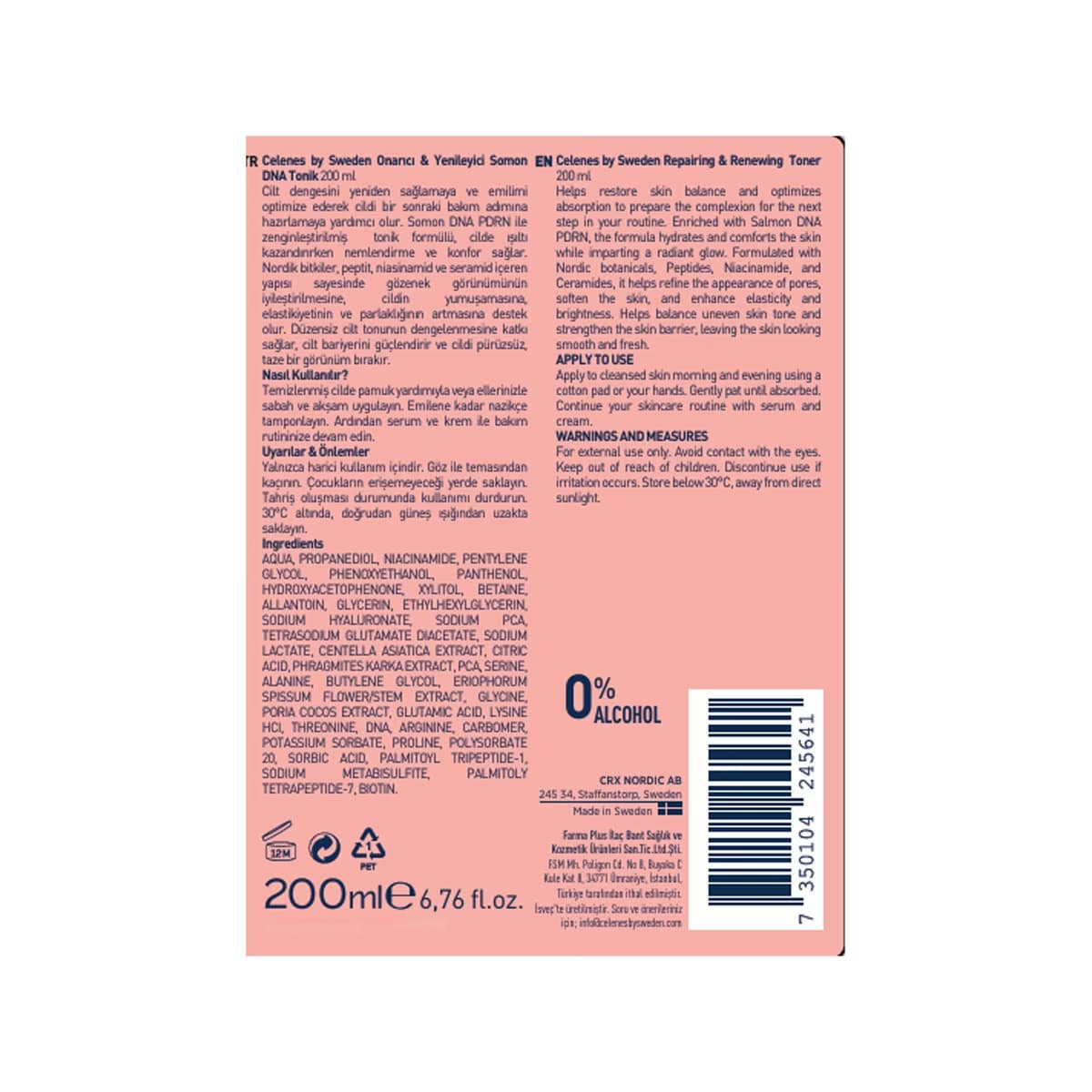 Celenes Somon DNA Yüz Toniği 200 ml - Gratis 5