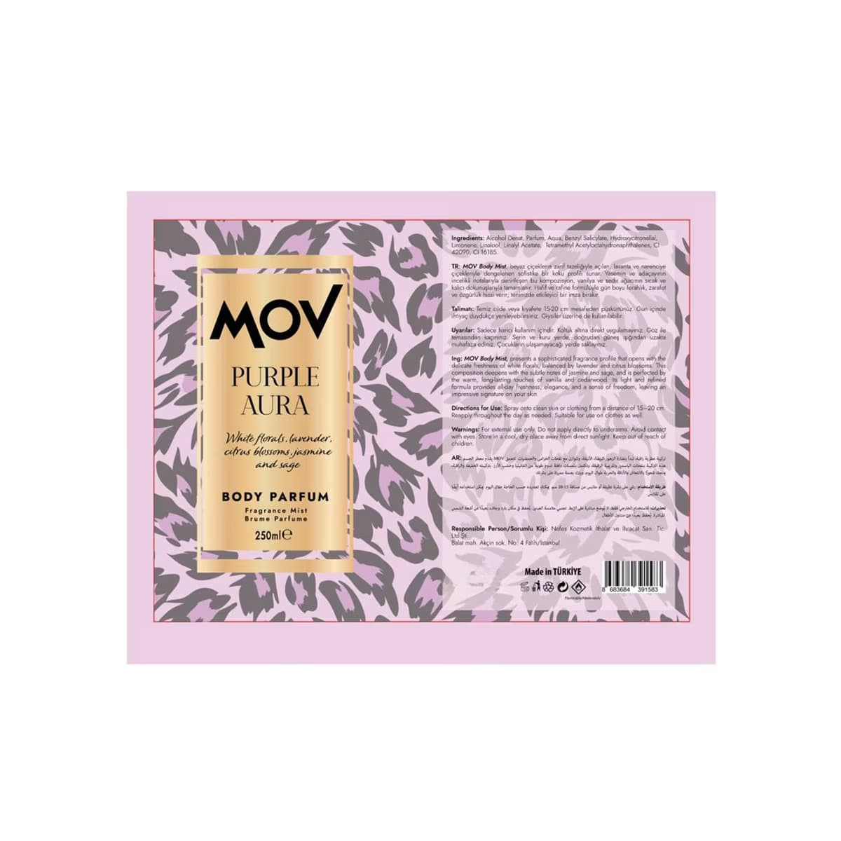 Mov Purple Aura Vücut Spreyi 250 ml - Gratis 2