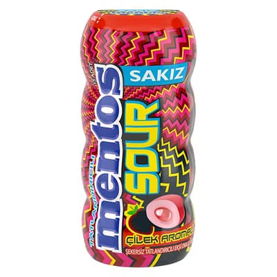Mentos Ekşi Sakız Çilek Aromalı 30 gr - Gratis