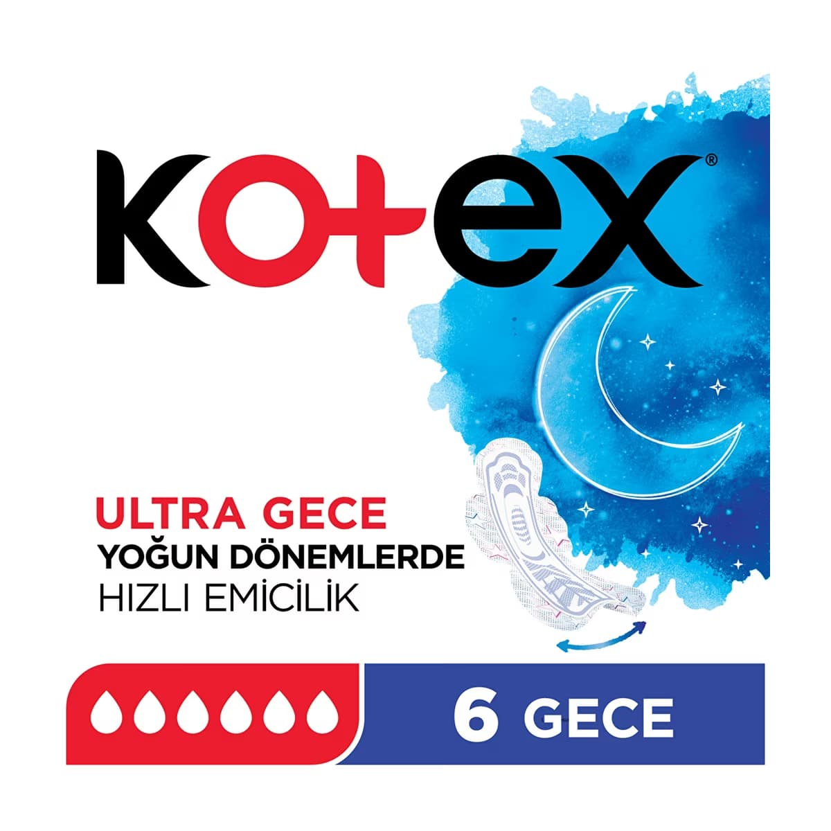 Kotex Ultra Ped Gece 6'lı - Gratis 2