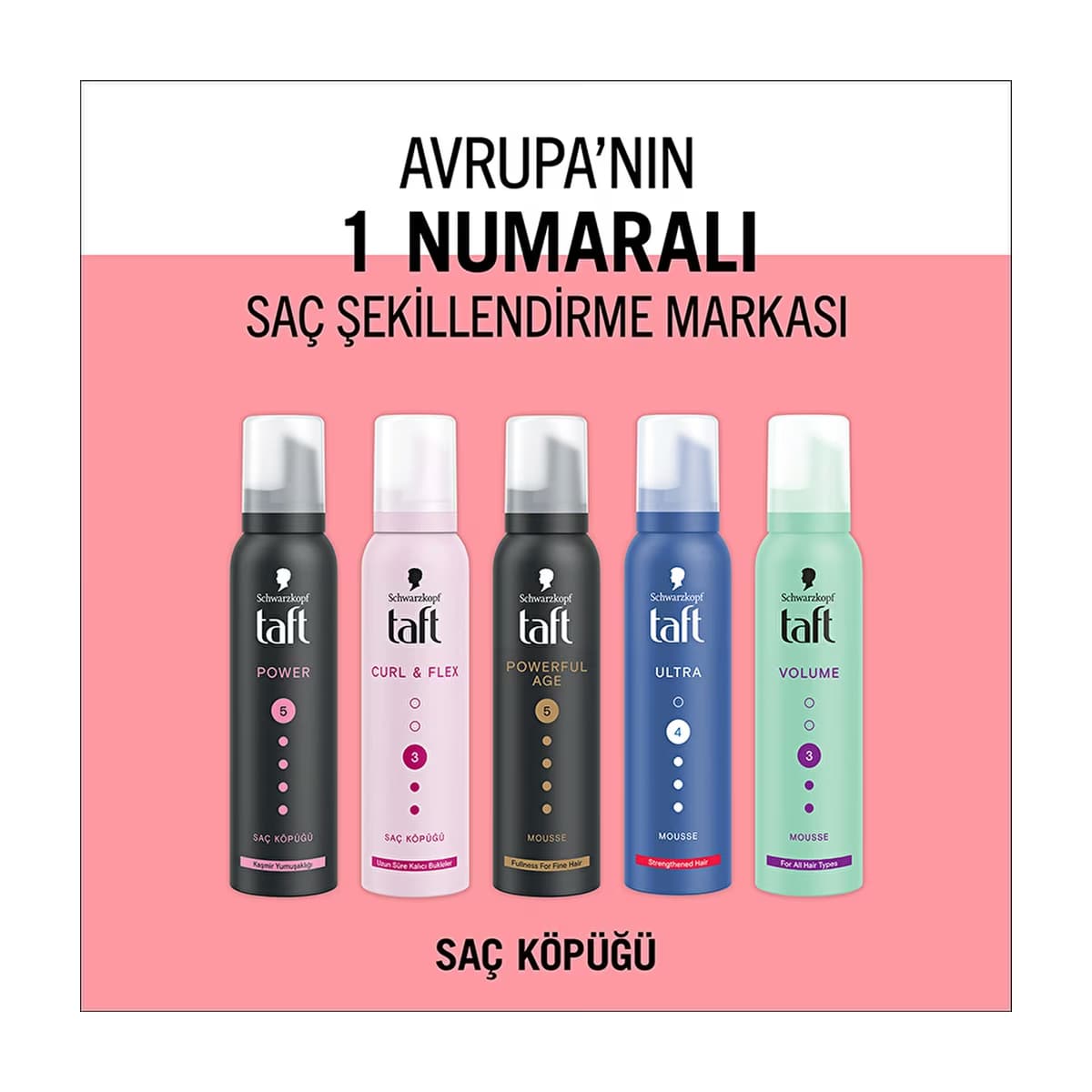 Taft Power Kaşmir Saç Köpüğü 150 ml - Gratis 5