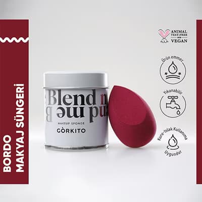 Görkito Makyaj Süngeri Bordo - Gratis