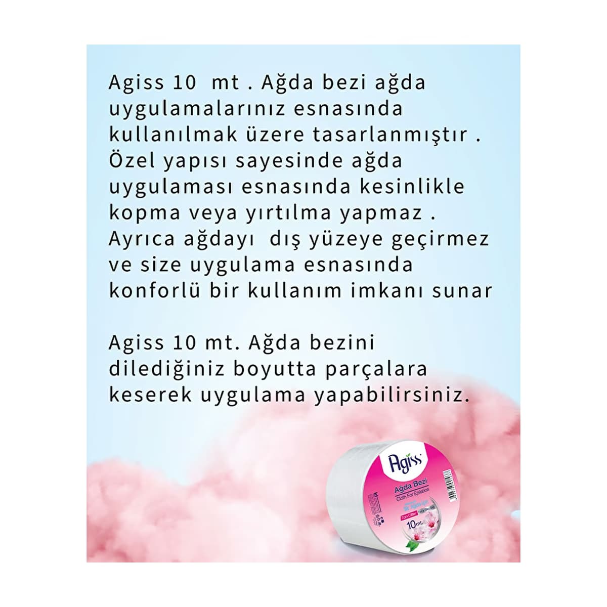 Agiss Ağda Bezi Rulo 10 Metre - Gratis 3