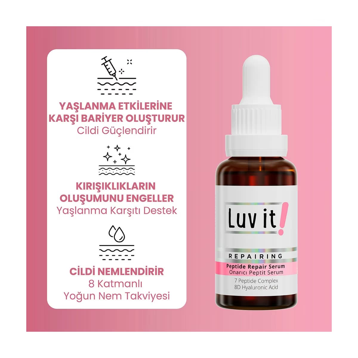 Luv it! Onarıcı Peptit Serum 30 ml - Gratis 2