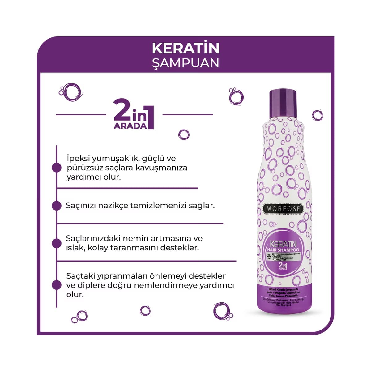 Morfose Keratin Saç Şampuanı 500 ml - Gratis 3