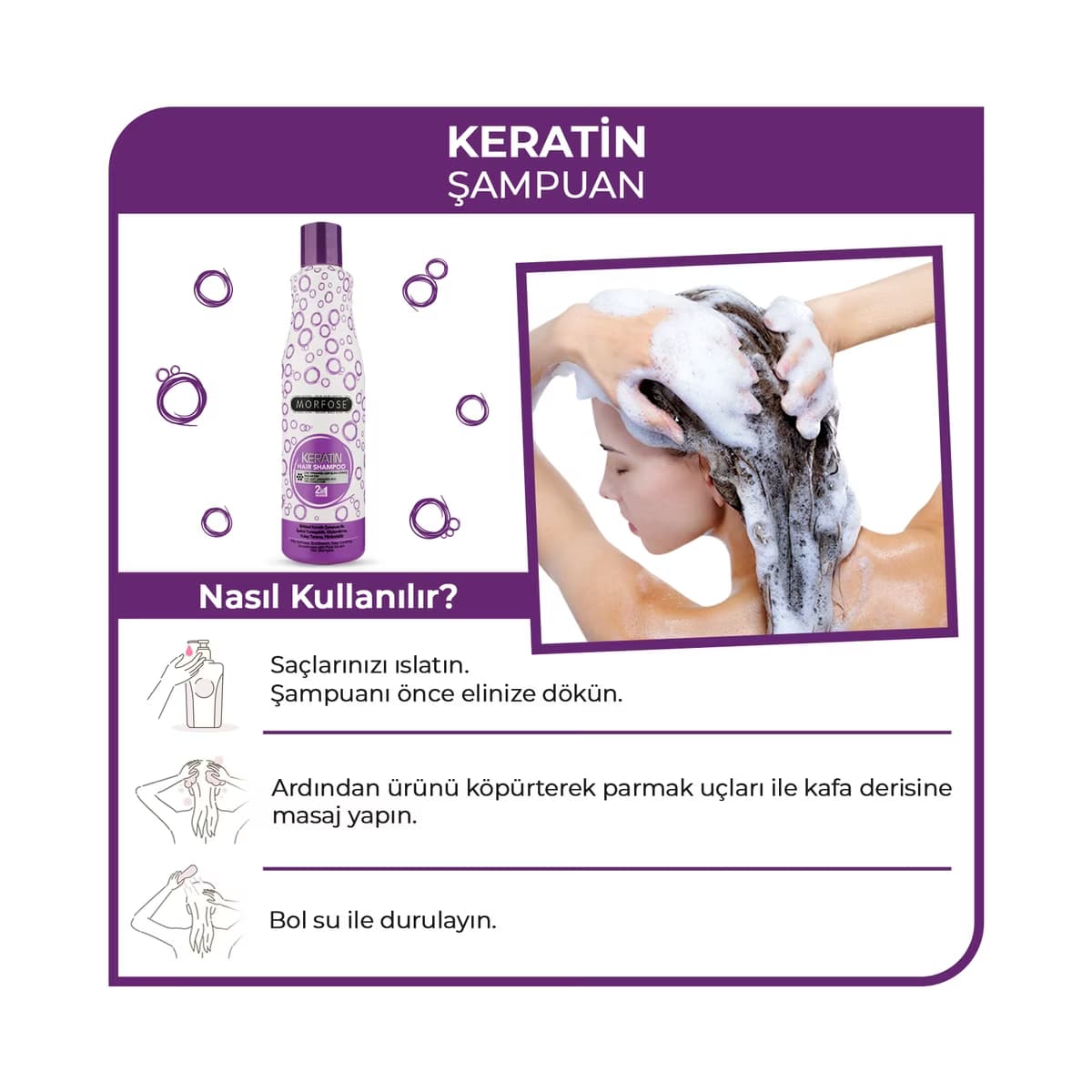Morfose Keratin Saç Şampuanı 500 ml - Gratis 4