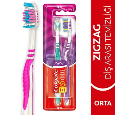Colgate Zig Zag Diş Fırçası 1+1 (Orta) - Gratis