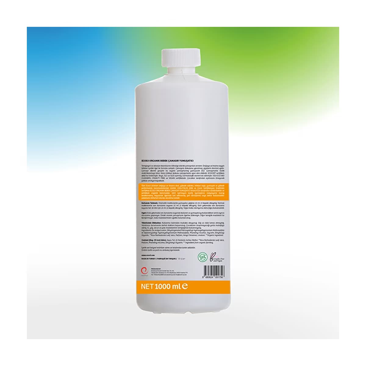 Ecos3 Bebek Çamaşır Yumuşatıcı 1000 ml - Gratis 3