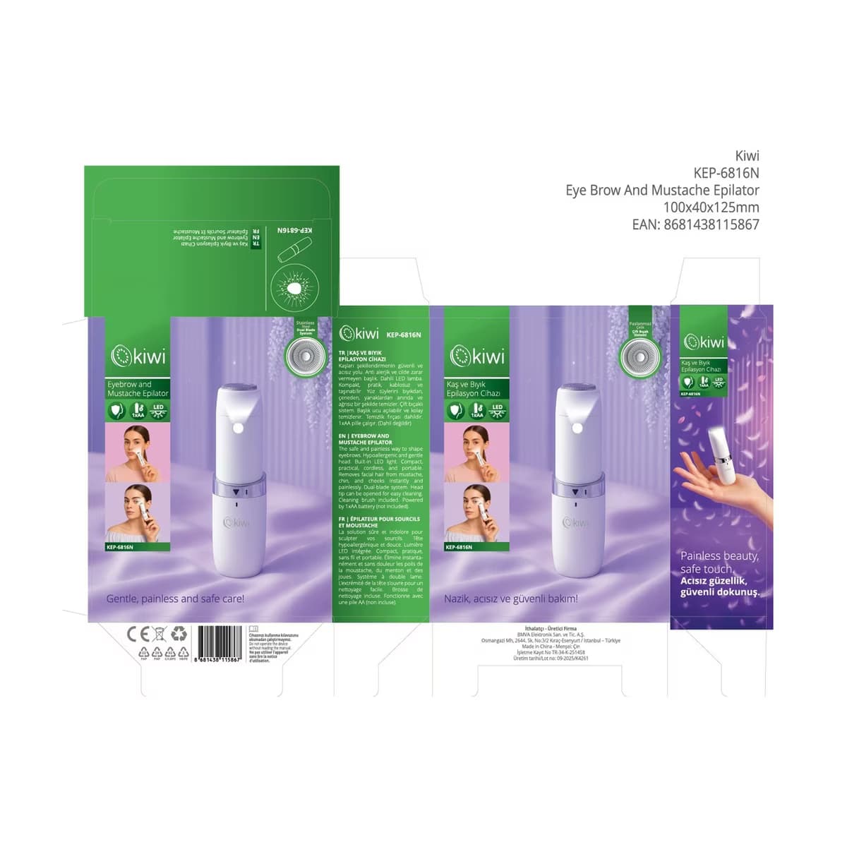 Kiwi Yüz Epilasyon Cihazı KEP-6816N - Gratis 2