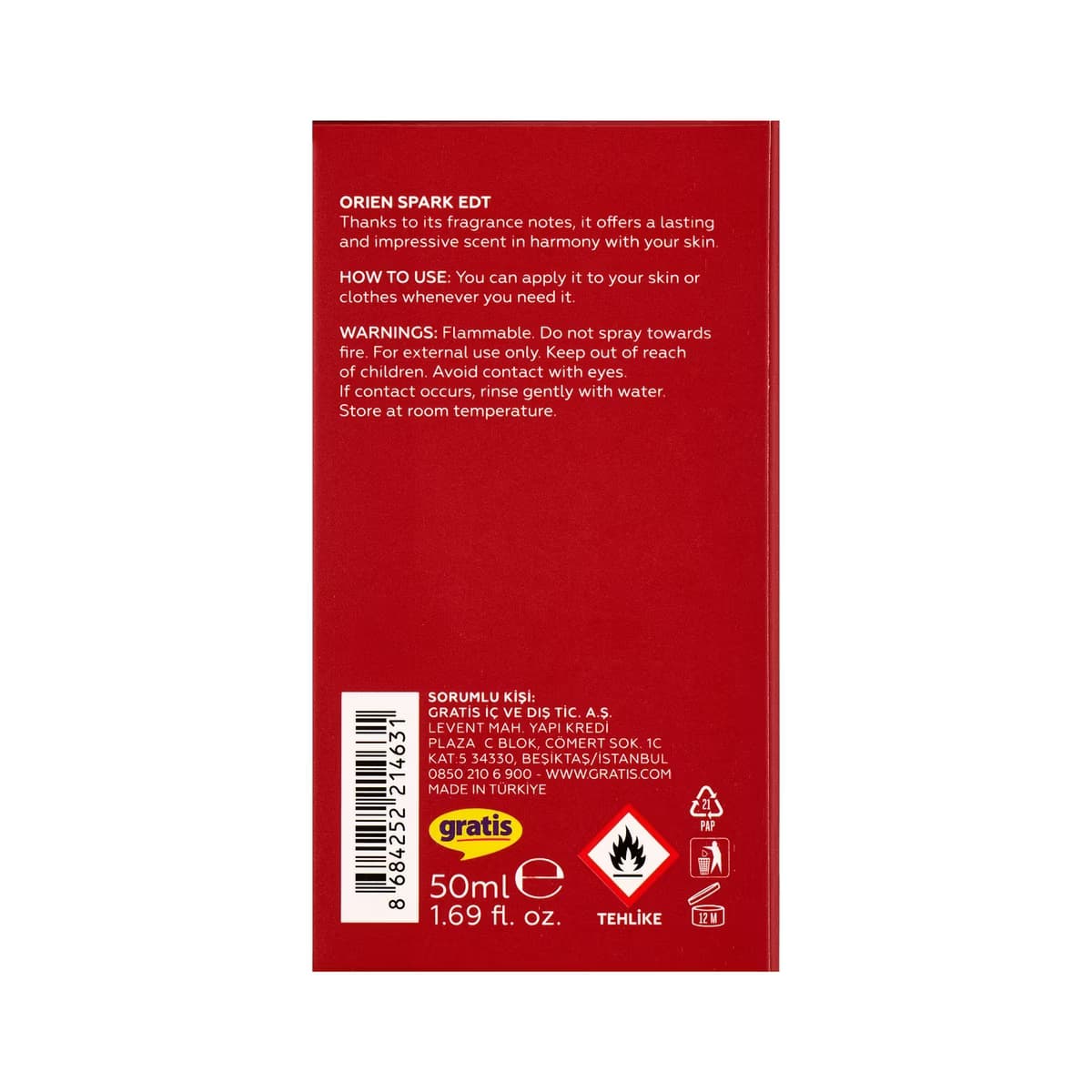 Orien Spark EDT Erkek Parfüm 50 ml - Gratis 3