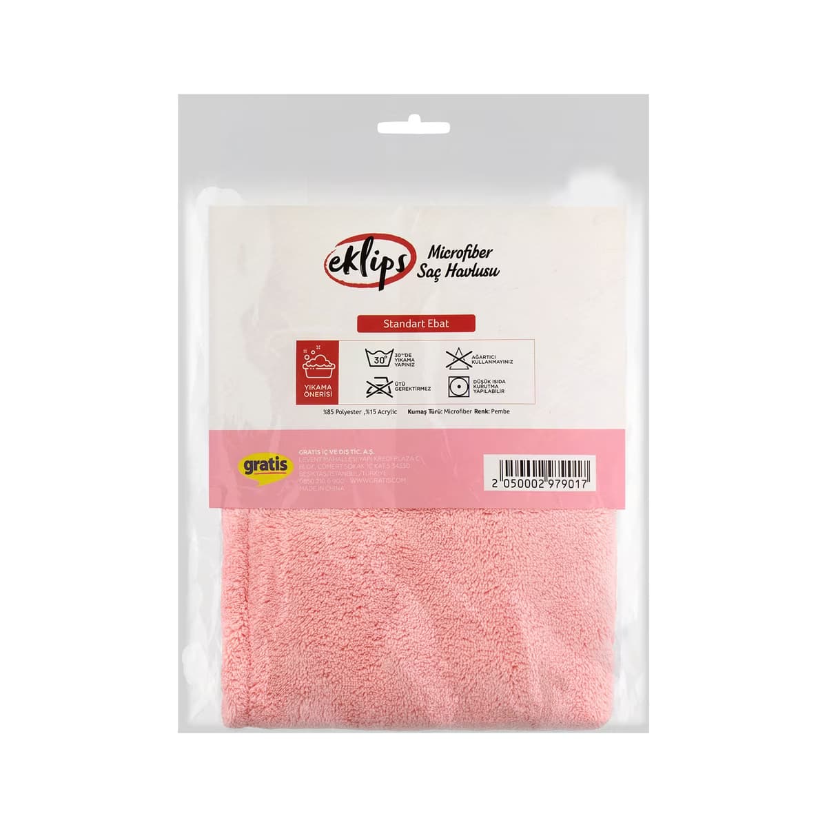 Eklips Pembe Microfiber Saç Havlusu - Gratis 2