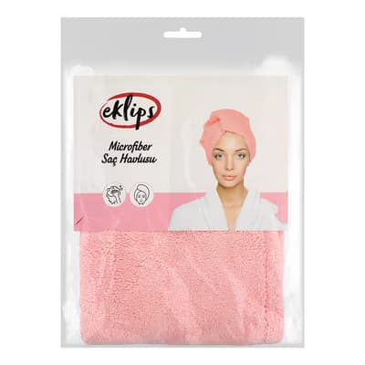 Eklips Pembe Microfiber Saç Havlusu - Gratis