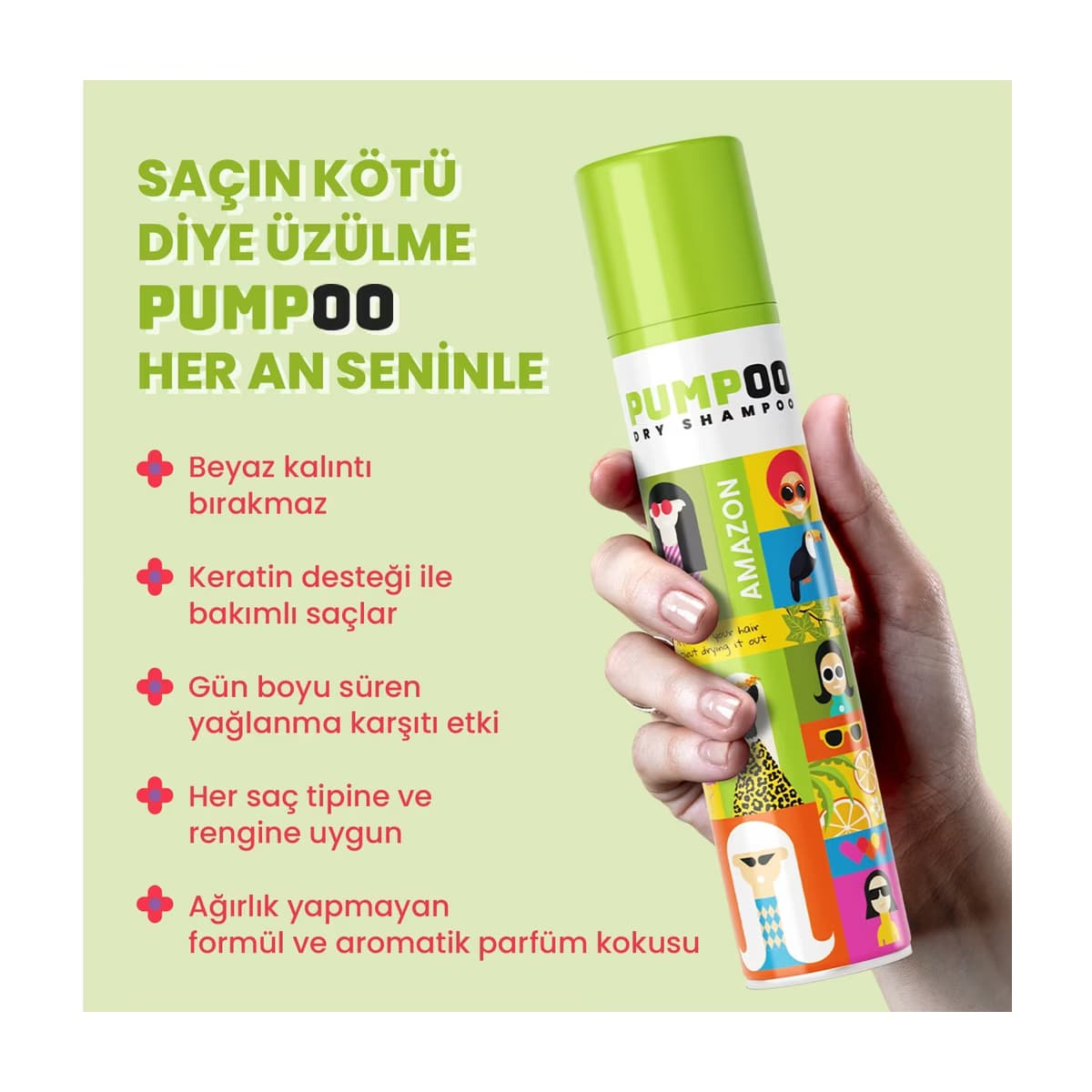 Pumpoo Kuru Şampuan Amazon 200 ml - Gratis 3