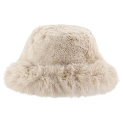 Eklips Bucket Peluş Krem Şapka - Gratis