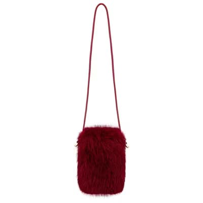 Eklips Bordo Peluş Telefon Çantası - Gratis