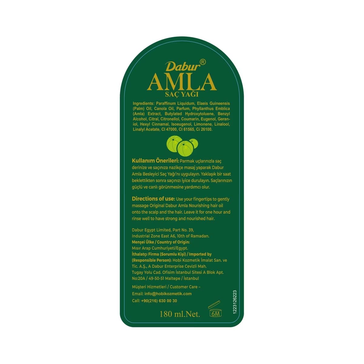 Dabur Amla Saç Bakım Yağı 180 ml - Gratis 3