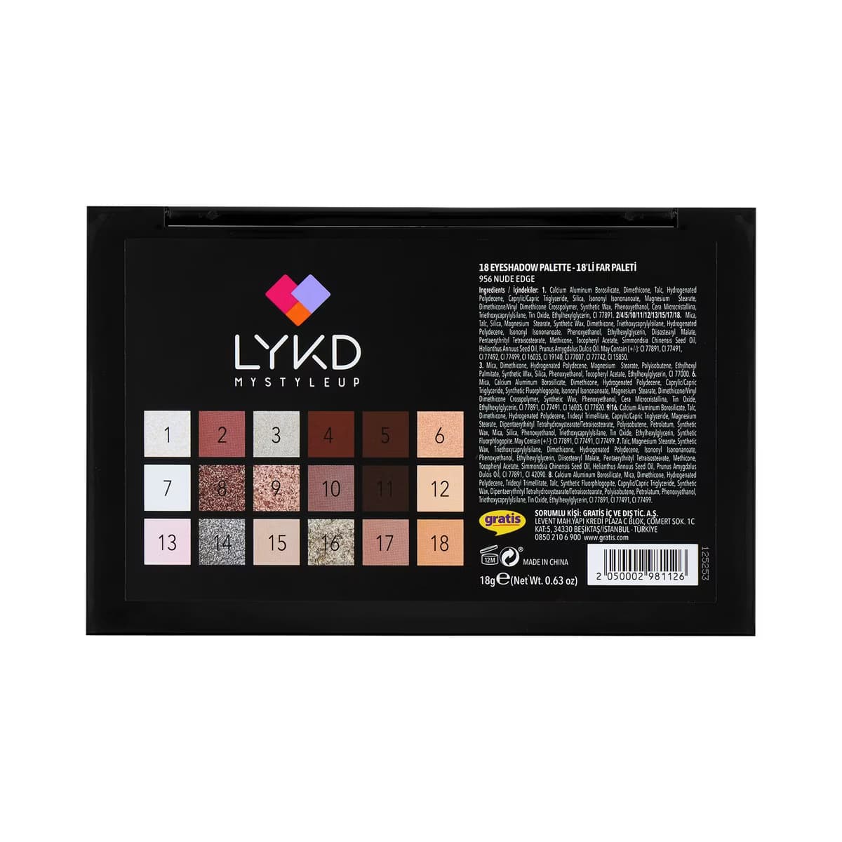 LYKD 18'li Far Paleti Nude Edge - Gratis 5
