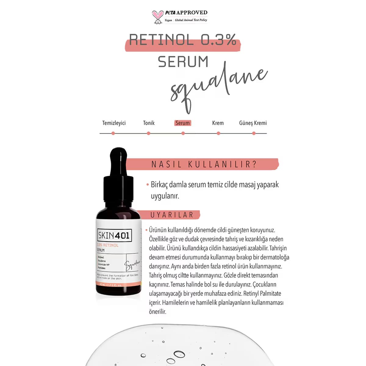 Skin401 %0.3 Retinol Serum 30 ml 2